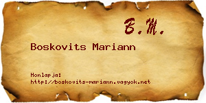 Boskovits Mariann névjegykártya